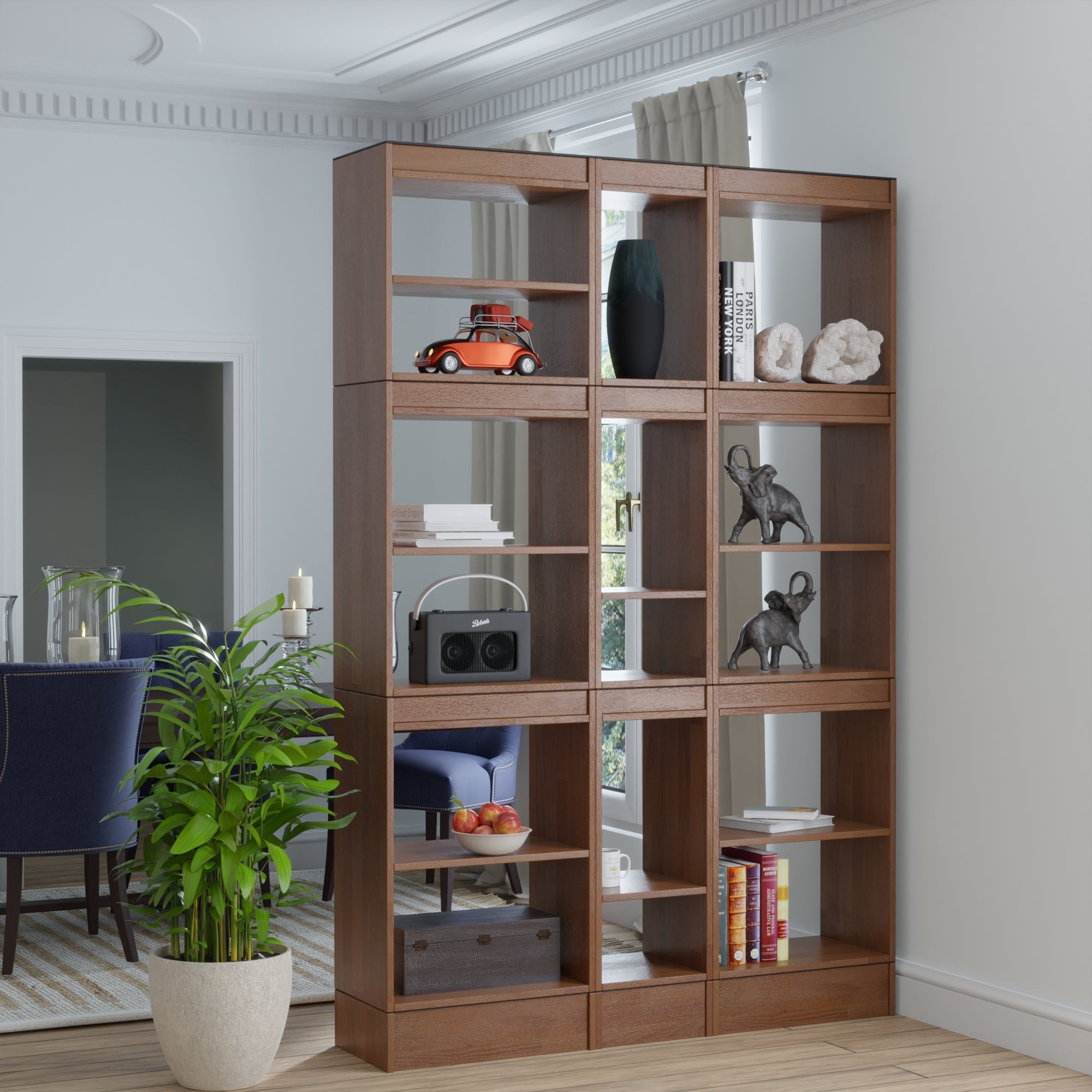 Room Divider Bookcase - 3 Column