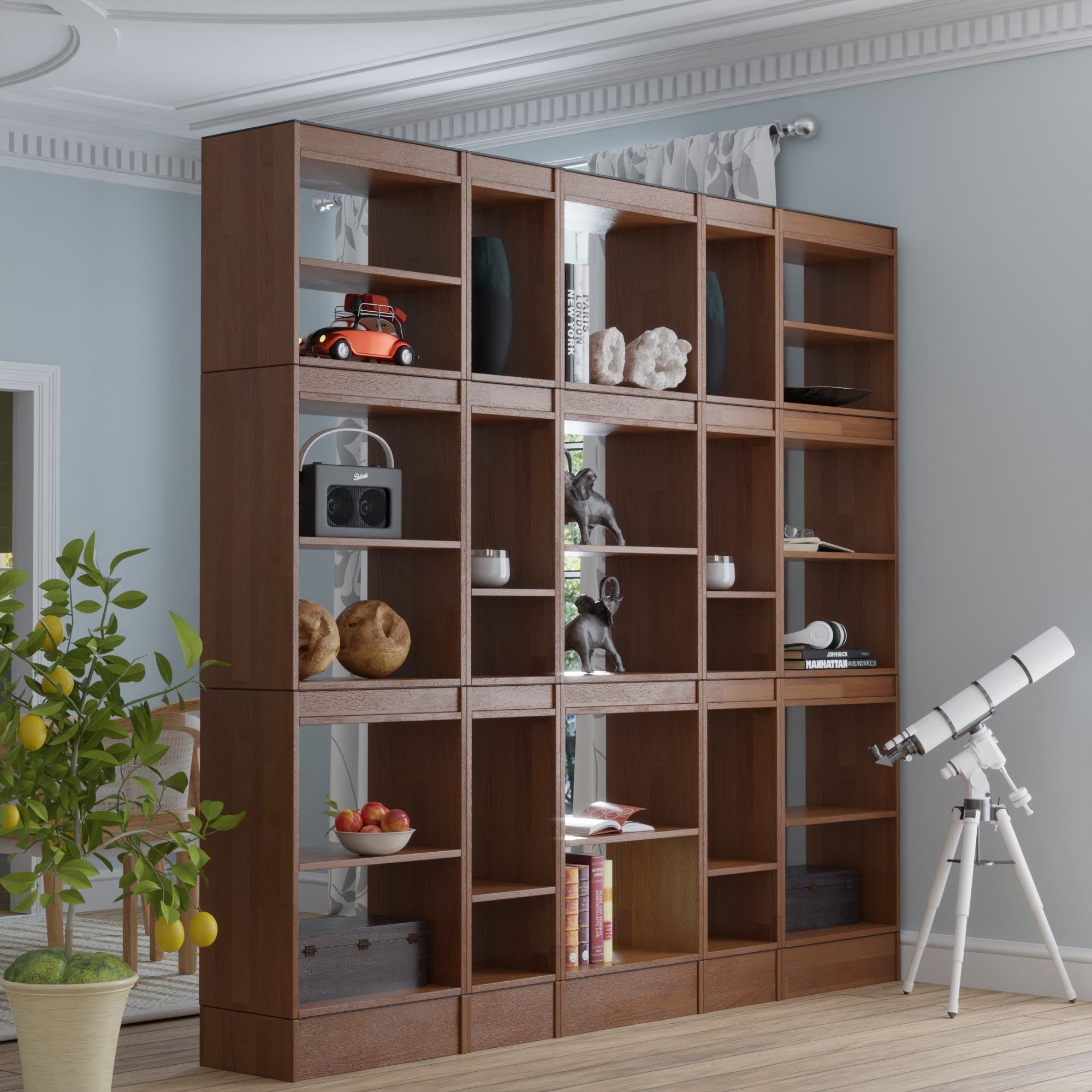 Room Divider Bookcase 5-Column